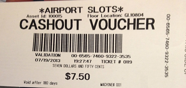 J'ai gagné 7.50$ à l'aéroport