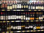 Section des vins au Walmart