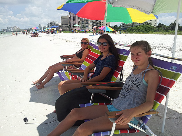 les trois filles à la plage