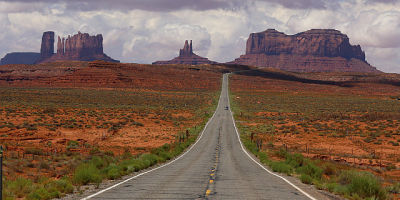 En approche de Monument Valley